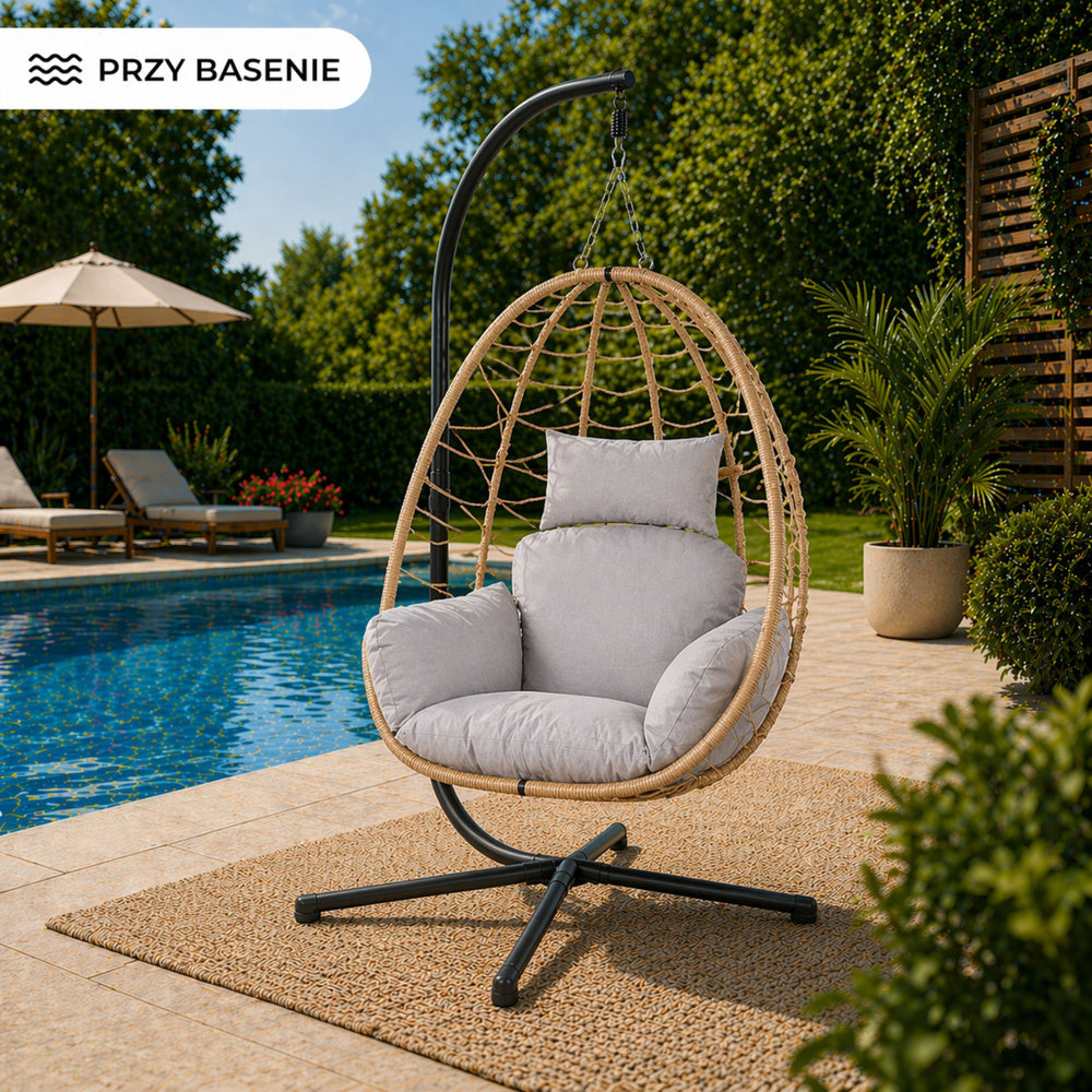 Balansoar suspendat de gradina Cocoon, maro, 110 cm, Lean 30644