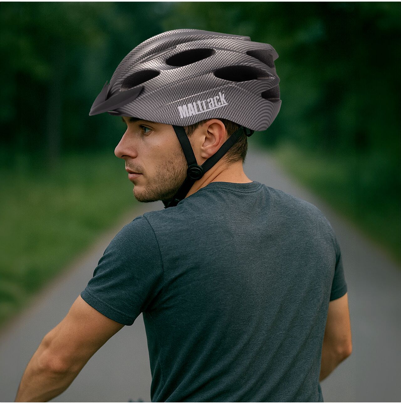 Casca de bicicleta sport pentru adulti, 58-61 cm, gri, MalTrack 112823