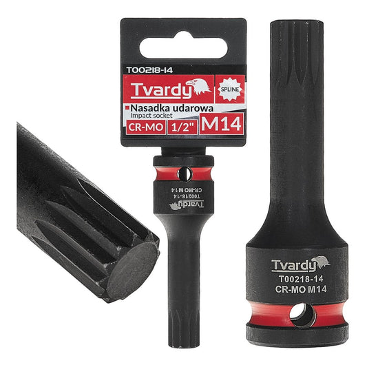 Cheie tubulara de impact SPLINE 1 / 2", M14, Cr-Mo, Tvardy T00218-14