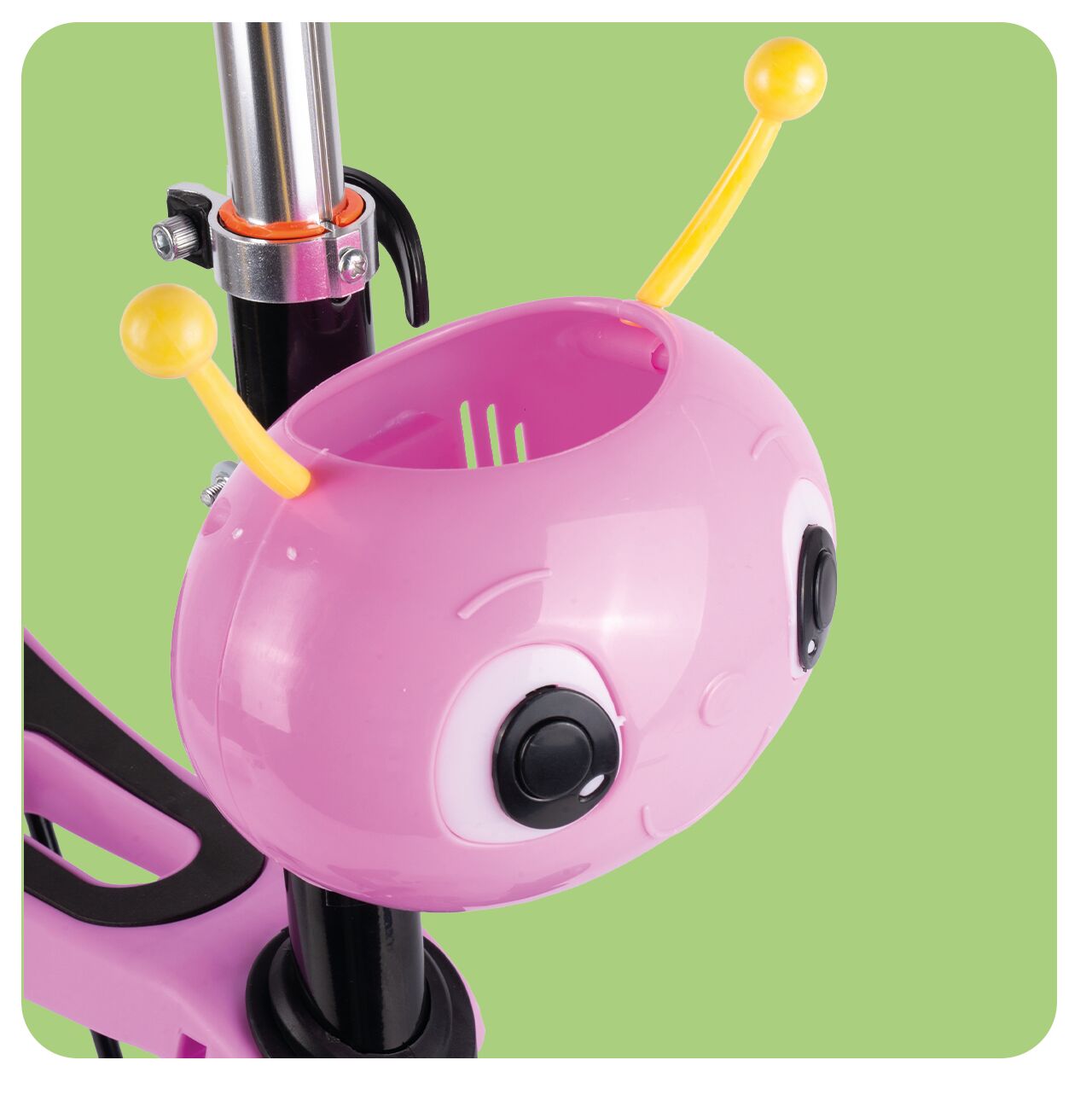 Trotineta cu 3 roti cu scaun si cos Ladybug, roz, MalPlay 111337