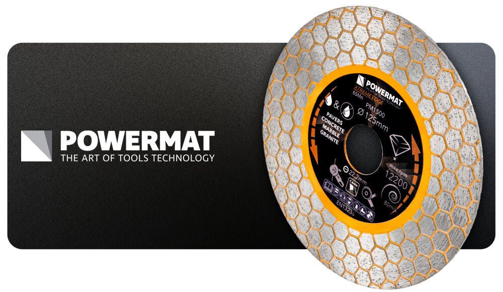 Disc diamantat hexagonal pentru ceramica PM-TDCS-1256T, 125 mm, Powermat PM1500