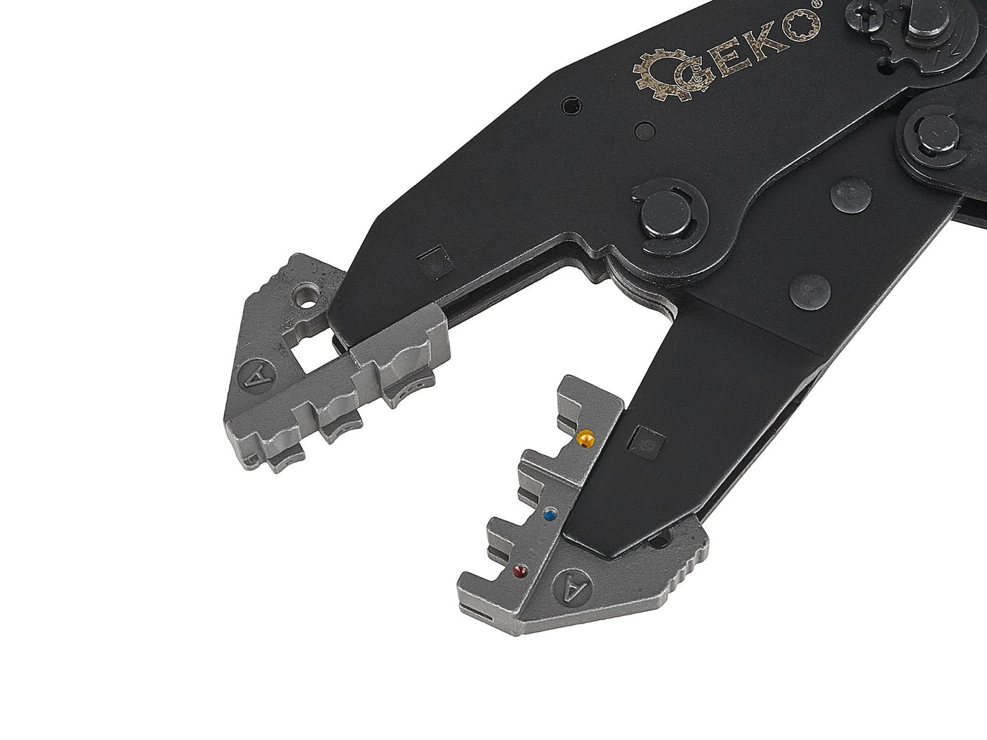 Cleste pentru sertizare mufe si conectori, set 5 matrite, Geko G01769