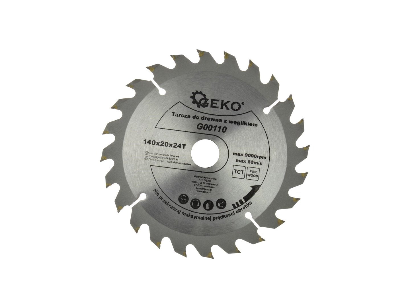 Lama pentru fierastrau circular, 140 x 20 x 24 T, Geko G00110
