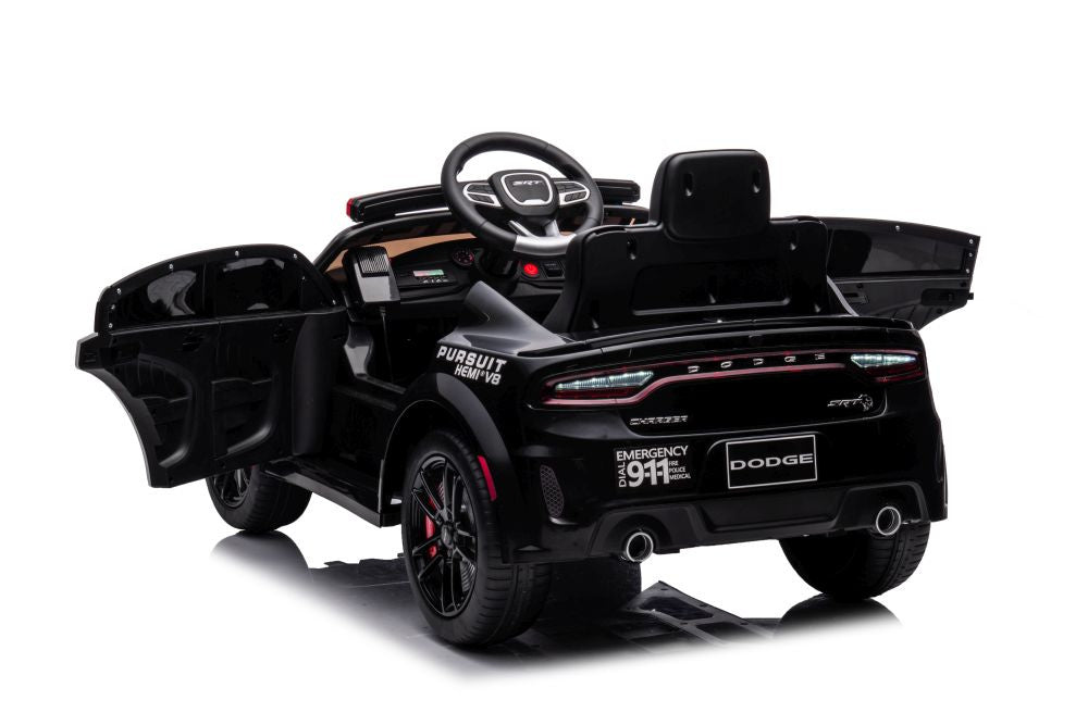 Masina de politie Dodge Charger, alb / negru, 107.5 x 56.5 x 33 cm, Lean 20011