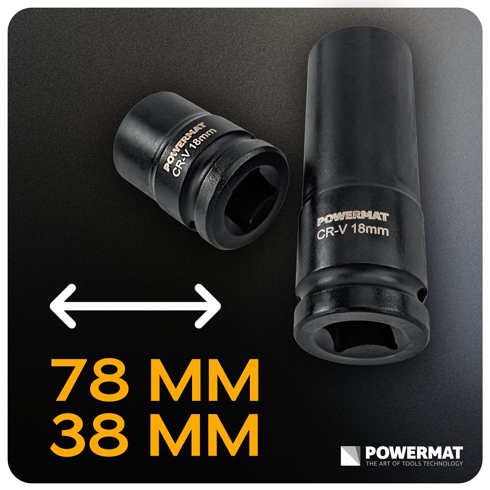 Set chei tubulare de impact PM-ZNU-832, 8-32 mm, 1 / 2", 35 bucati, Powermat PM1380