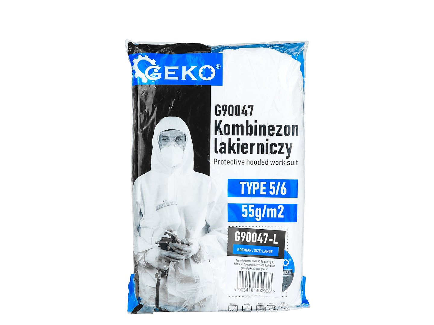 Combinezon de protectie pentru vopsit, 55g/m2 tip 5/6, marimea L, Geko G90047-L