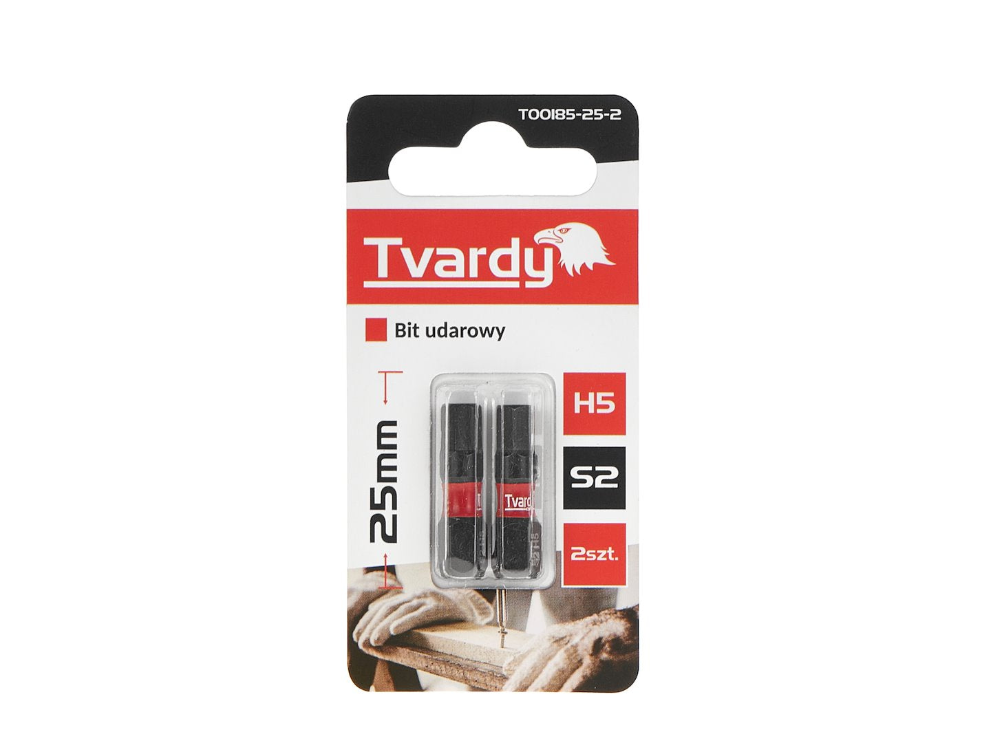 Set biti de impact H5, 25 mm S2, 2 bucati, Tvardy T00185-25-2