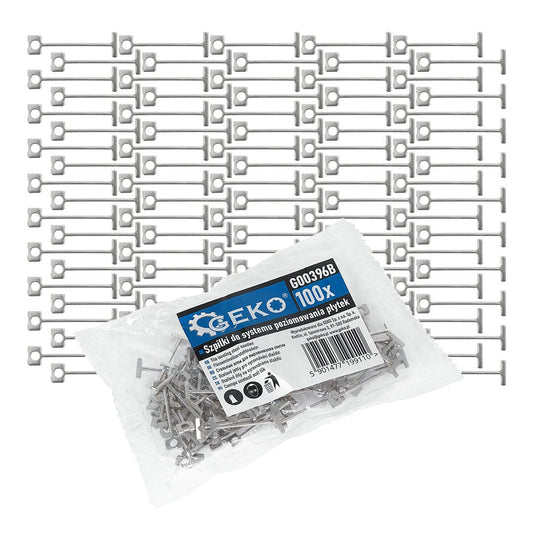 Set stifturi pentru sistemul de nivelare al placilor, 100 bucati, Geko G00396B