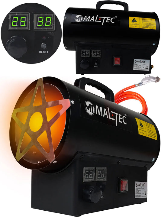 Tun de caldura pe gaz cu ventilator si termostat GAS-2500Mt, 25 kW, MalTec 113479