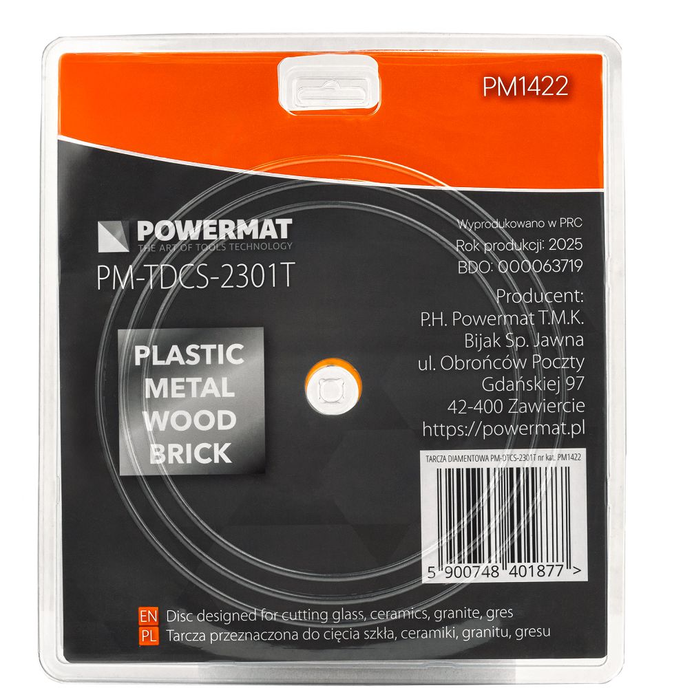 Disc diamantat universal PM-TDCS-2301T, 230 mm, Powermat PM1422