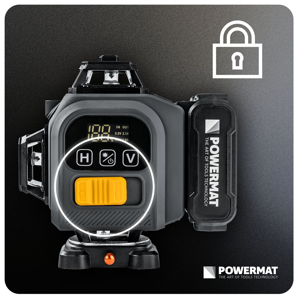 Nivela laser in cruce cu acumulator PM-PLK-4DM3, 4.2 V, Powermat PM1494