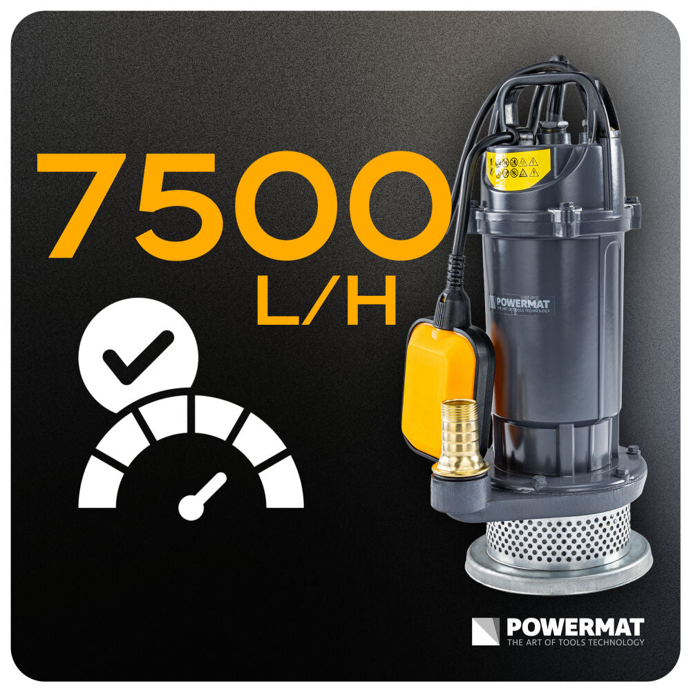 Pompa submersibila cu plutitor PM-PDWB-550TP, 550 W, 7500 l/h, Powermat PM1640