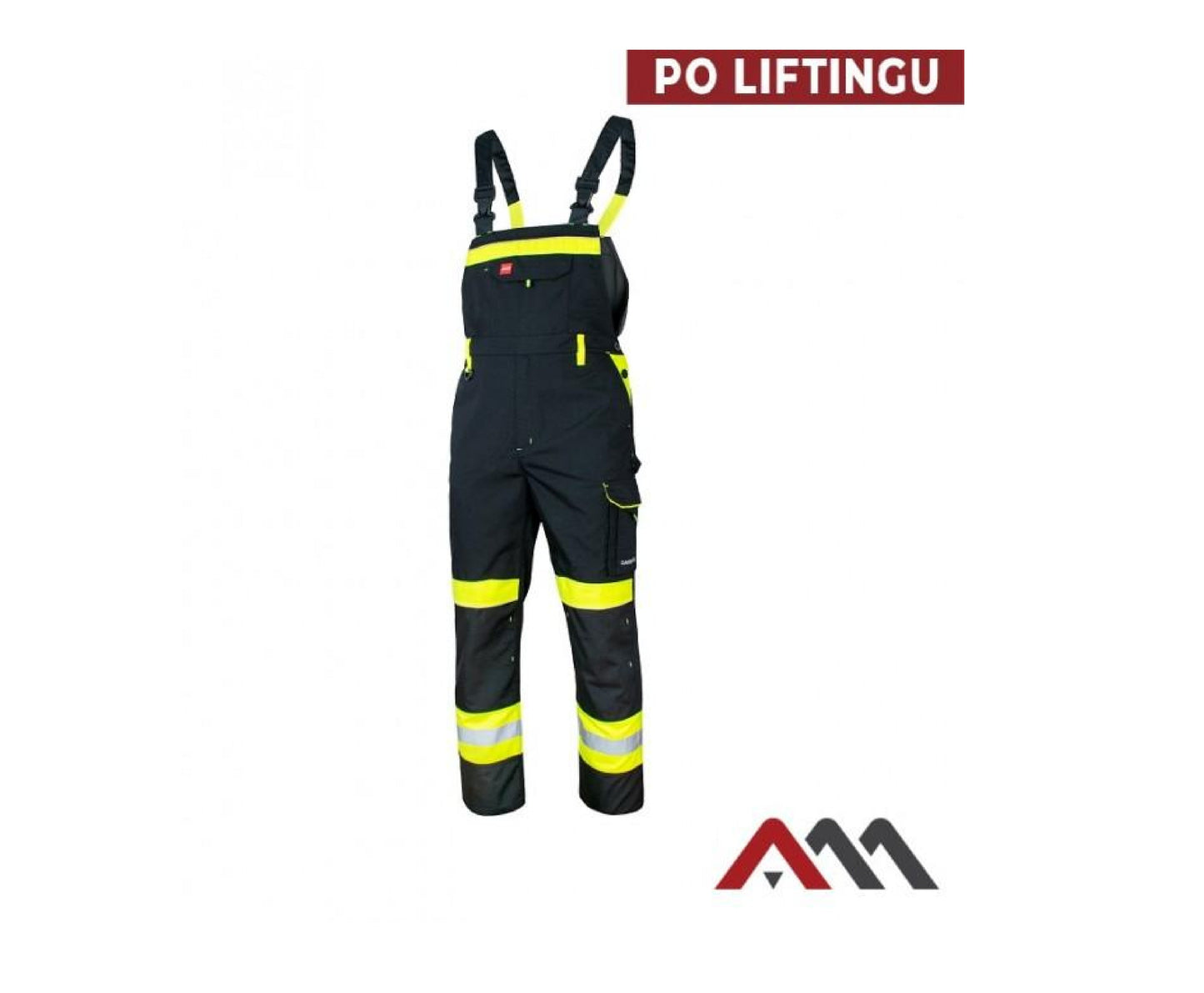 Salopeta de lucru Classic-Vis, negru / galben, marimea 62, Artmas ART759998
