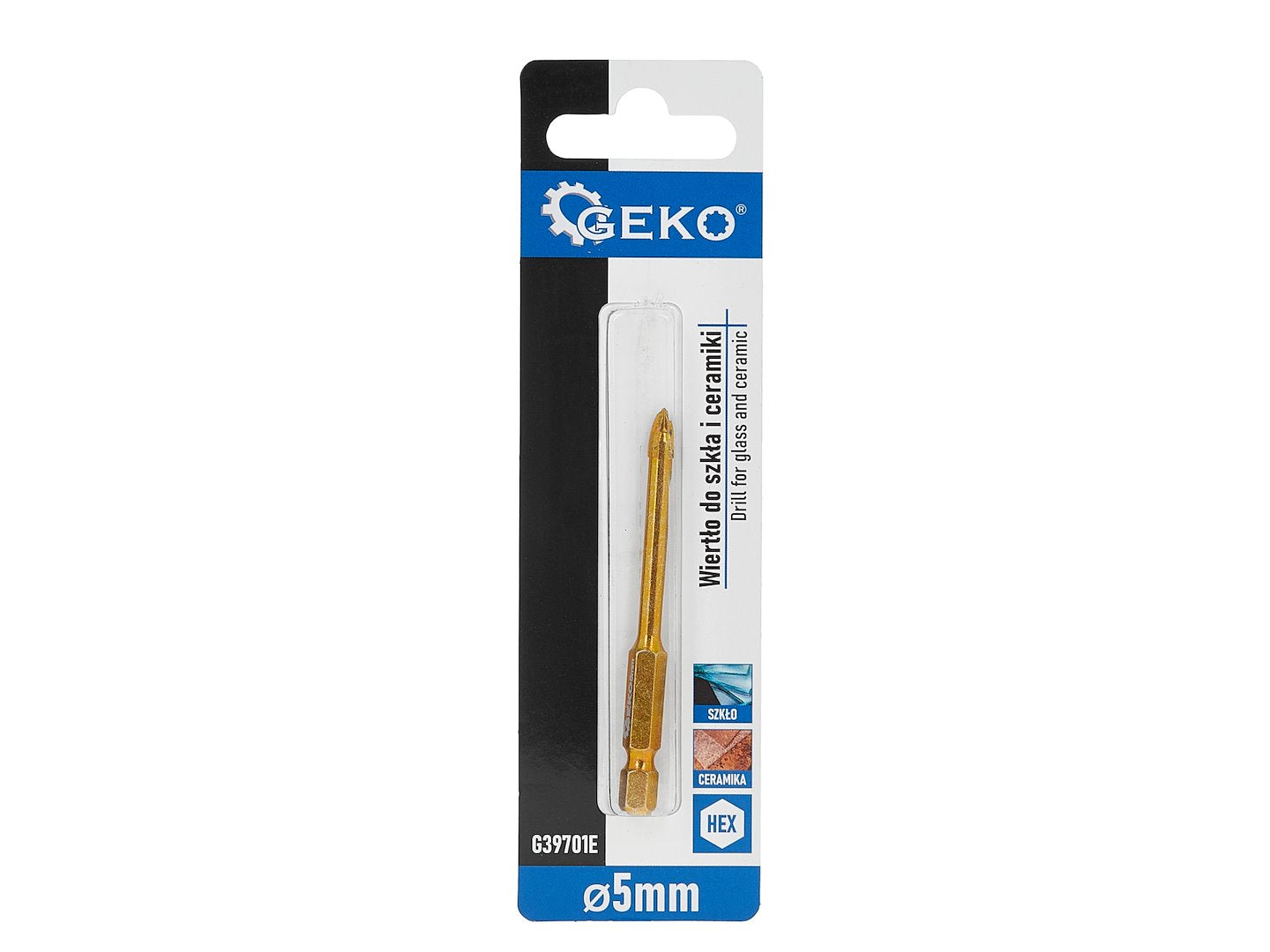 Burghiu pentru sticla si ceramica HEX, 5 mm, Geko G39701E