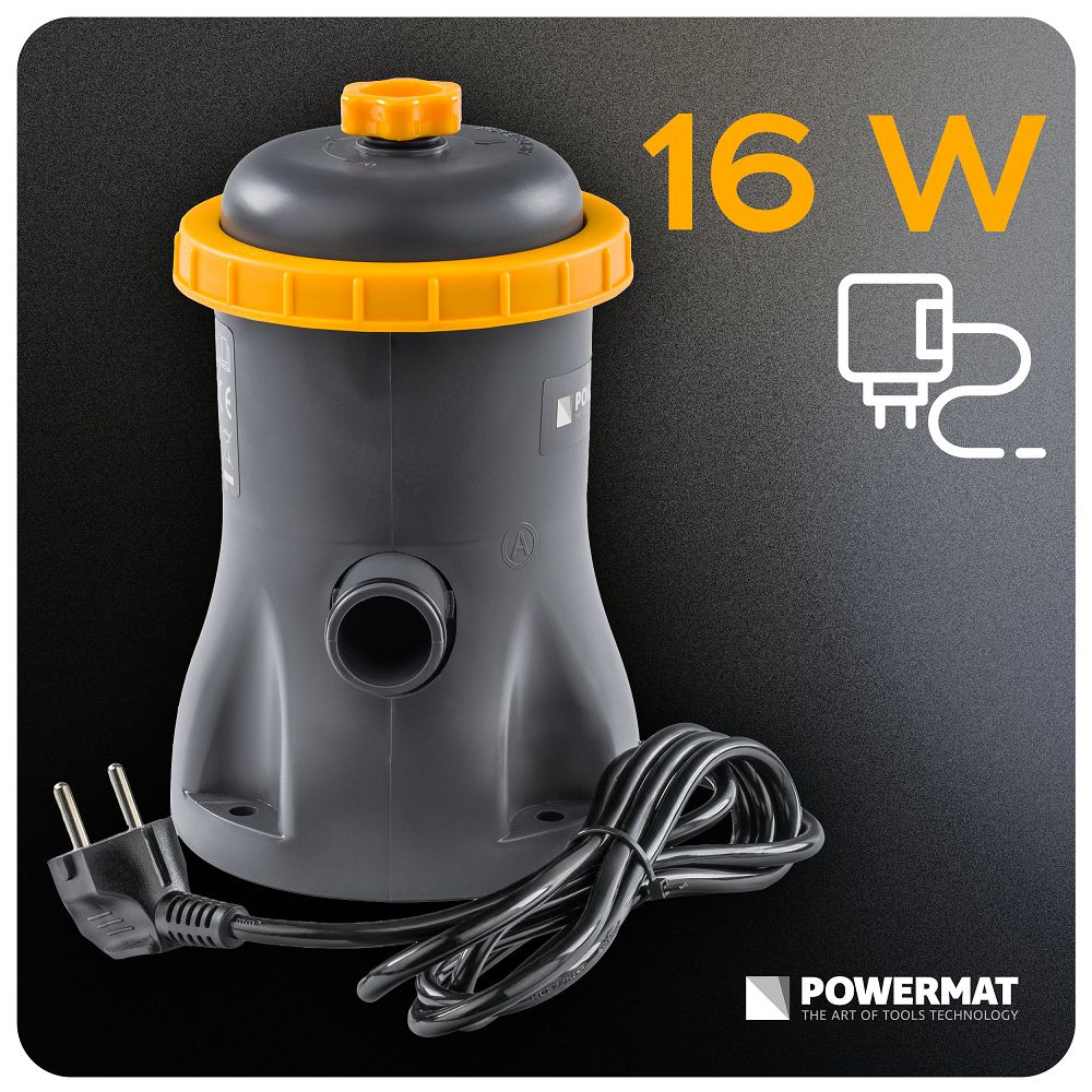 Pompa filtrare apa piscina PM-PFDB-16T, 16 W, Powermat PM1512