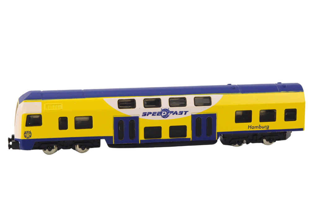 Figurina de colectie tren din metal, galben / albastru, 1:48, galben / albastru, Lean 18919