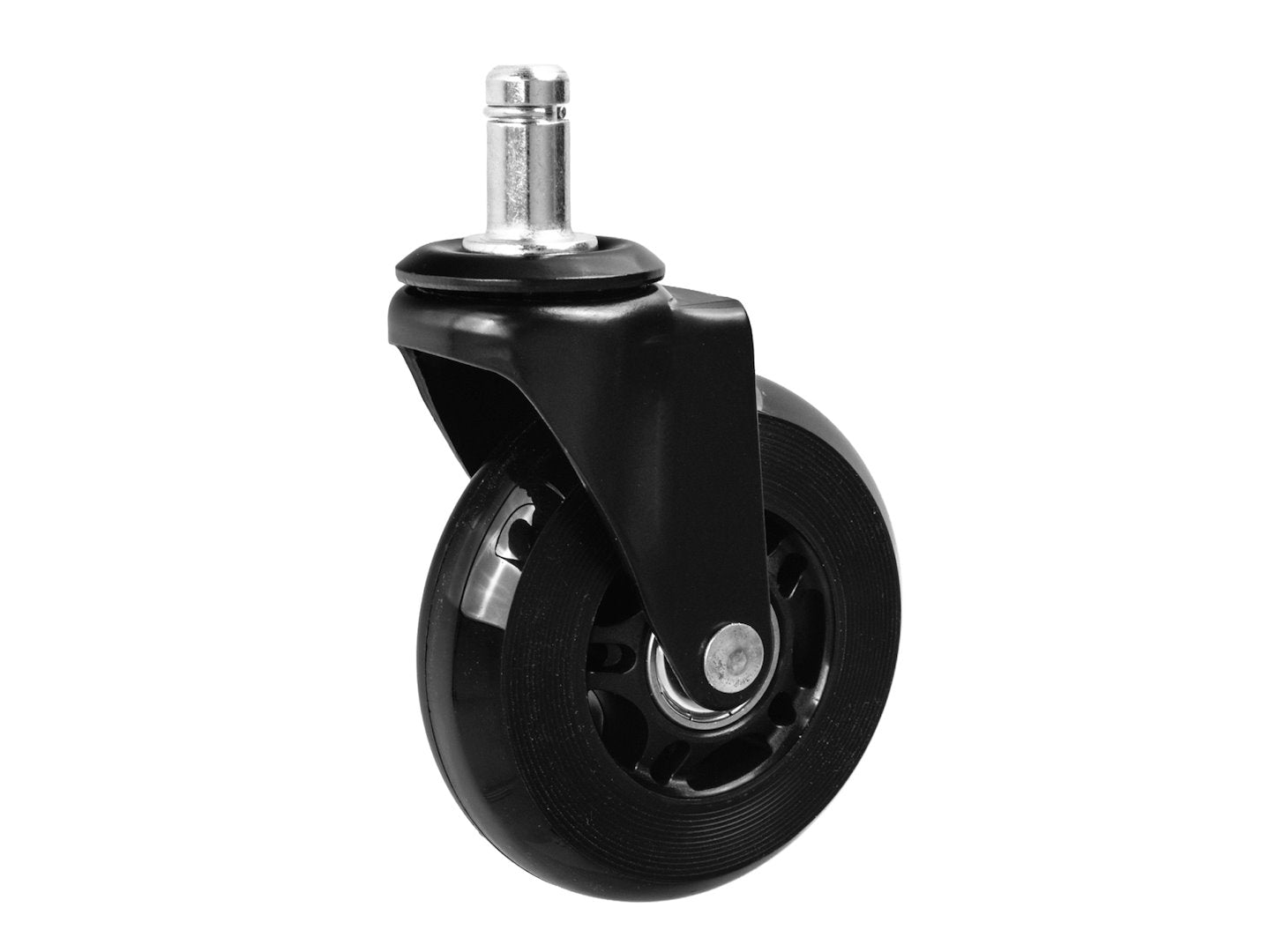 Set 5 roti negre din cauciuc pentru scaune, 75 mm, capacitate maxima 45 kg, Geko G71551