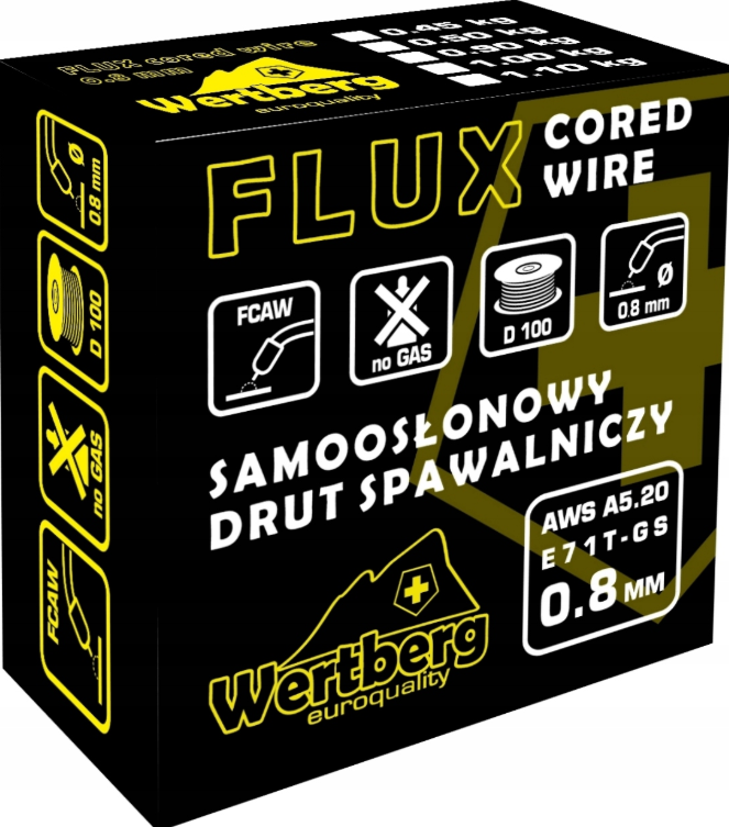 Sarma de sudura autoecranata Wertberg FLUX 0.8 mm, 1 kg, Harder HD0139