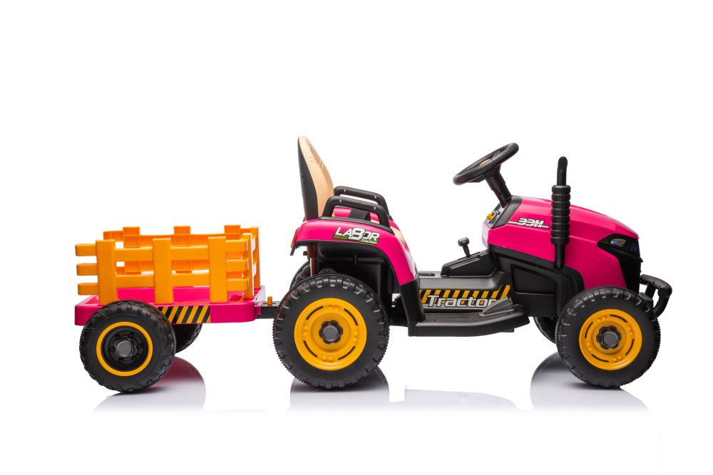 Tractoras electric cu baterie BBH-030, roz, Lean 19780