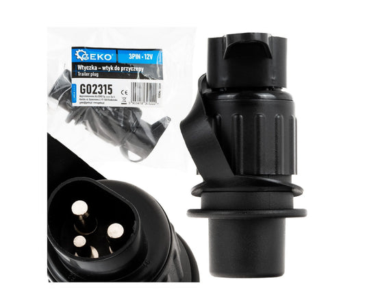 Stecher pentru remorca, 3 PIN 12 V, Geko G02315