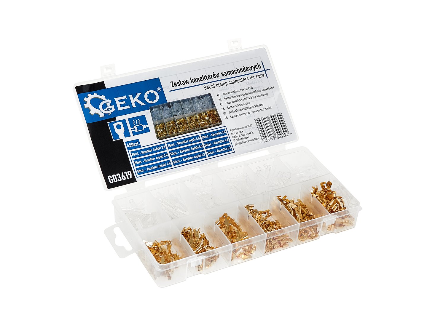 Set conectori auto, 450 bucati, Geko G03619