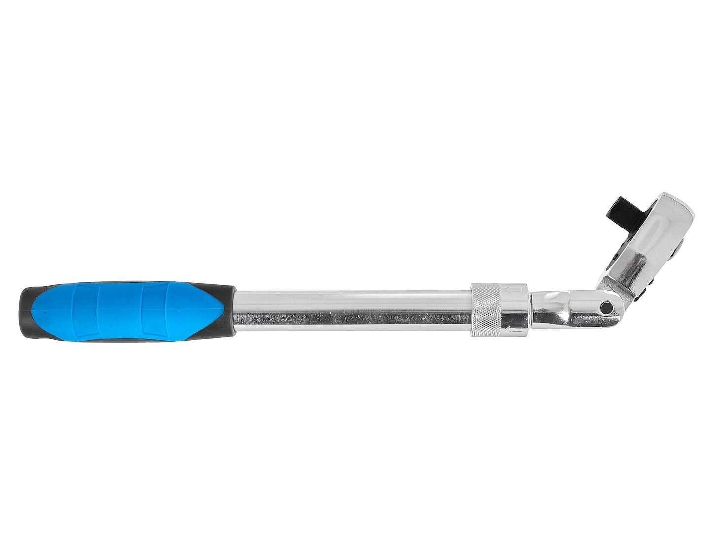Cheie cu clichet cu cap flexibil si maner telescopic, 1 / 2", 370-510 mm, 72 T, Cr-V, Geko G10127