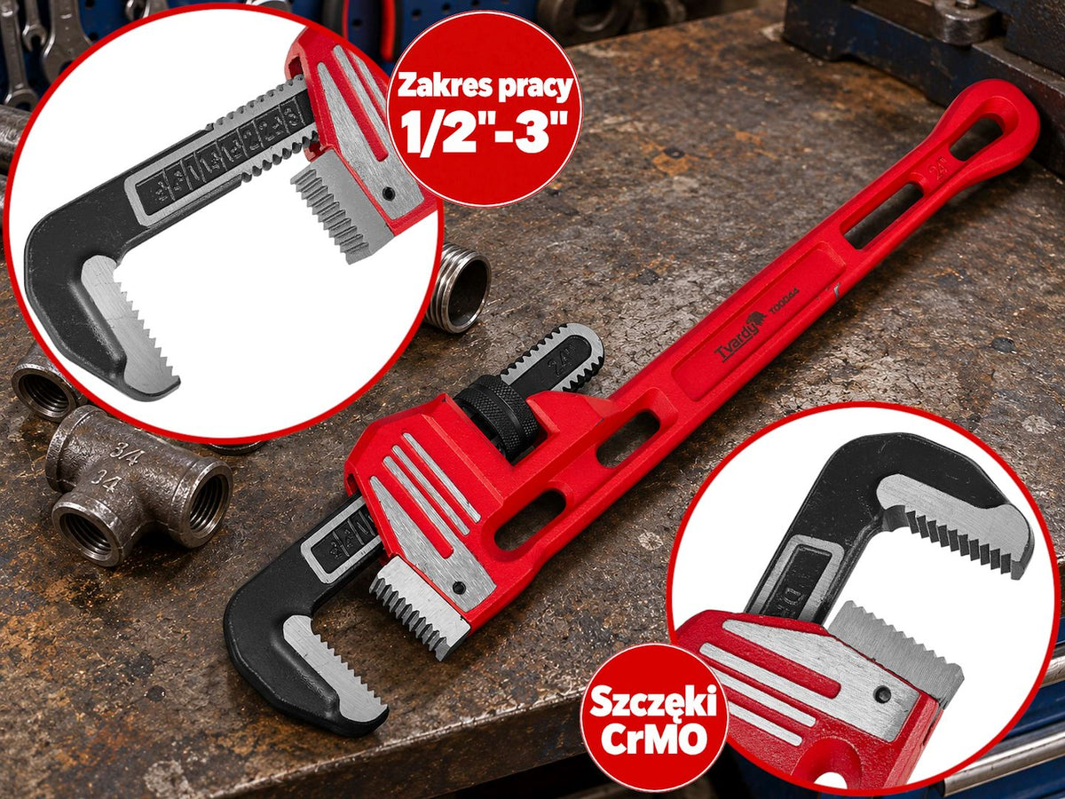 Cheie pentru țevi Stillson 24" 600mm HEAVY DUTY, Tvardy T00044