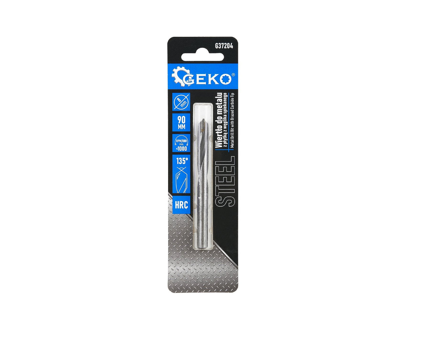 Burghiu pentru metal cu insertie de carbura, 8 x 90 mm, Geko G37204
