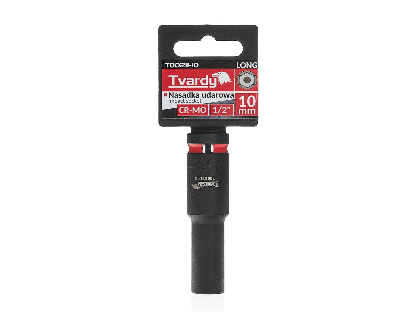 Cheie tubulara de impact lunga in 6 puncte 1 / 2", 10 mm, Cr-Mo, Tvardy T00211-10