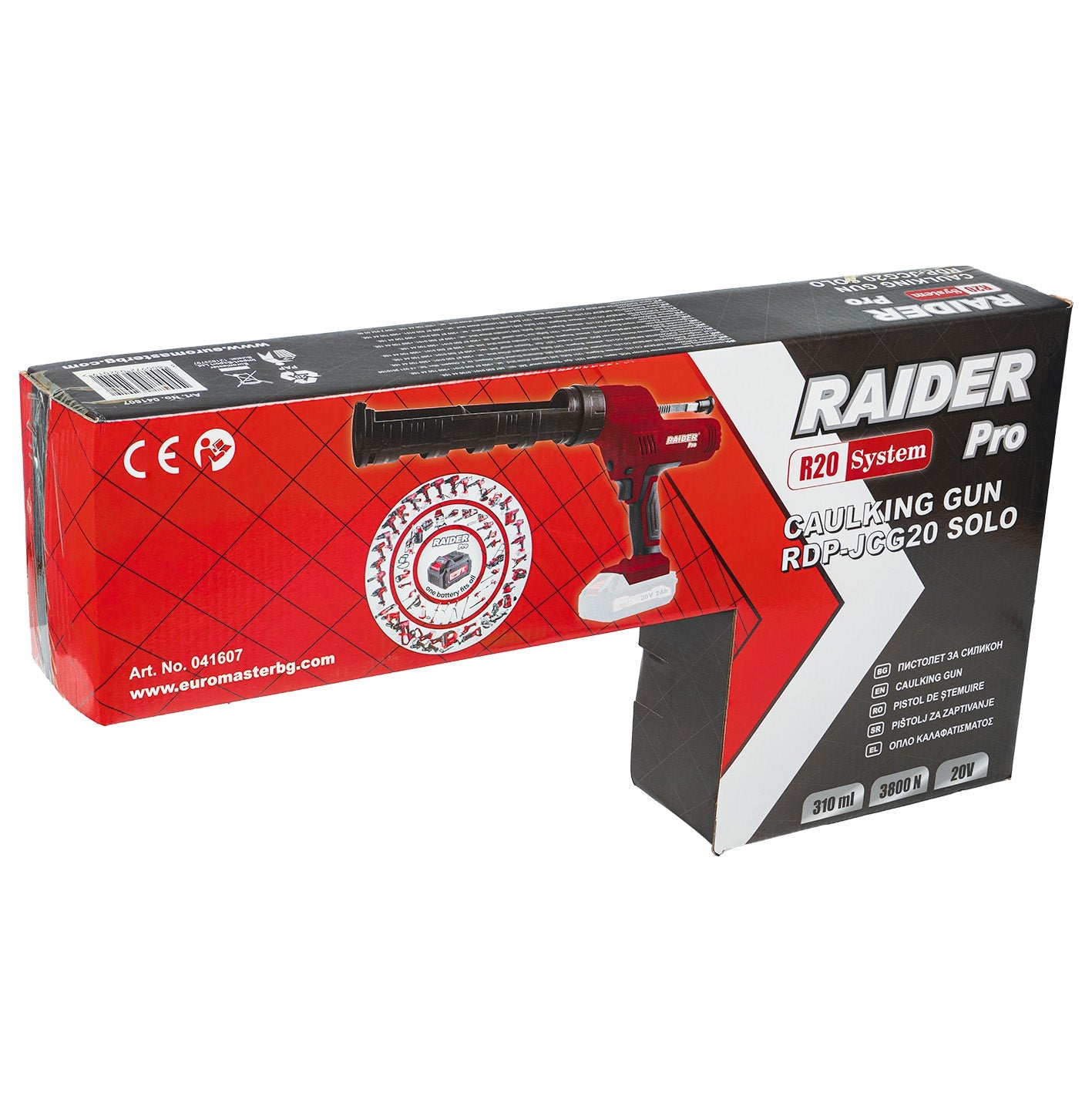 Pistol pentru silicon RDP-JCG20 Solo (fara acumulator si incarcator), 310 ml, 3800 N, Raider 041607