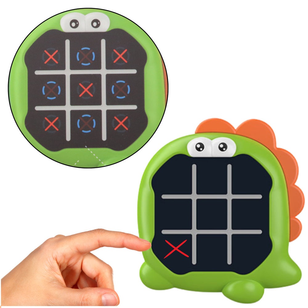 Joc electronic 3 in 1 Tic Tac Toe dinozaur, verde, Lean 21371