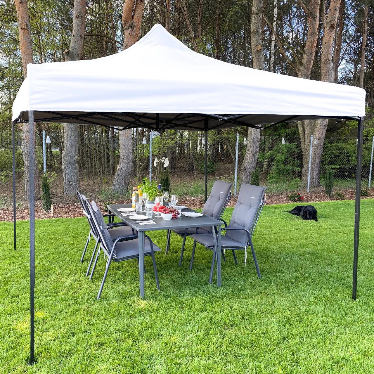 Cort de gradina pavilion, 3 x 3 x 3.1 m, alb, MalTec 112814
