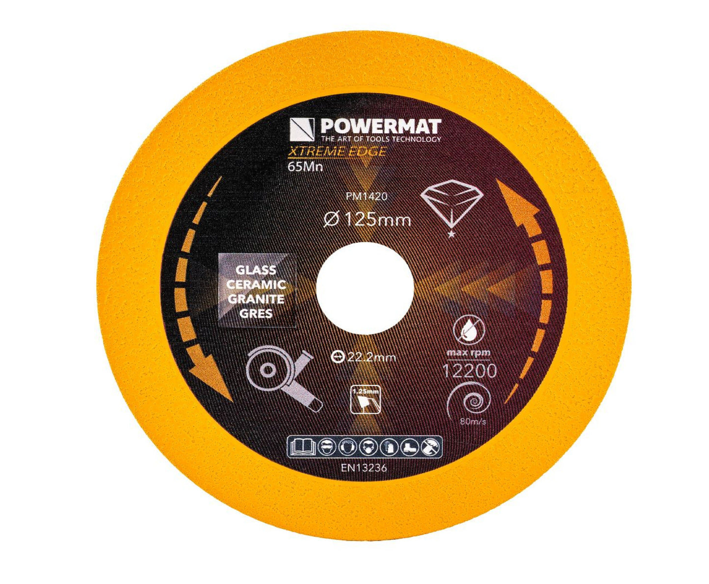 Disc diamantat pentru gresie si ceramica PM-TDCS-1251T, 125 mm, Powermat PM1420