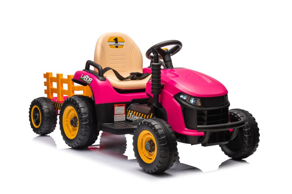 Tractoras electric cu baterie BBH-030, roz, Lean 19780