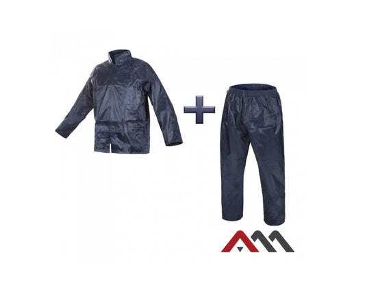 Set haine de ploaie, geaca cu gluga si pantaloni, nailon, multicolor, marimea M, Artmas ART716960