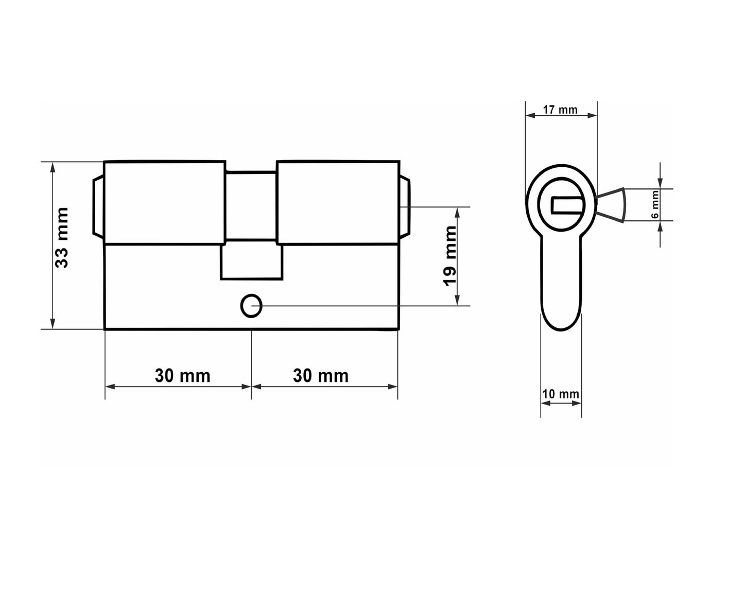 Butuc aluminiu Brass, 30 / 30 mm, Tvardy T01371