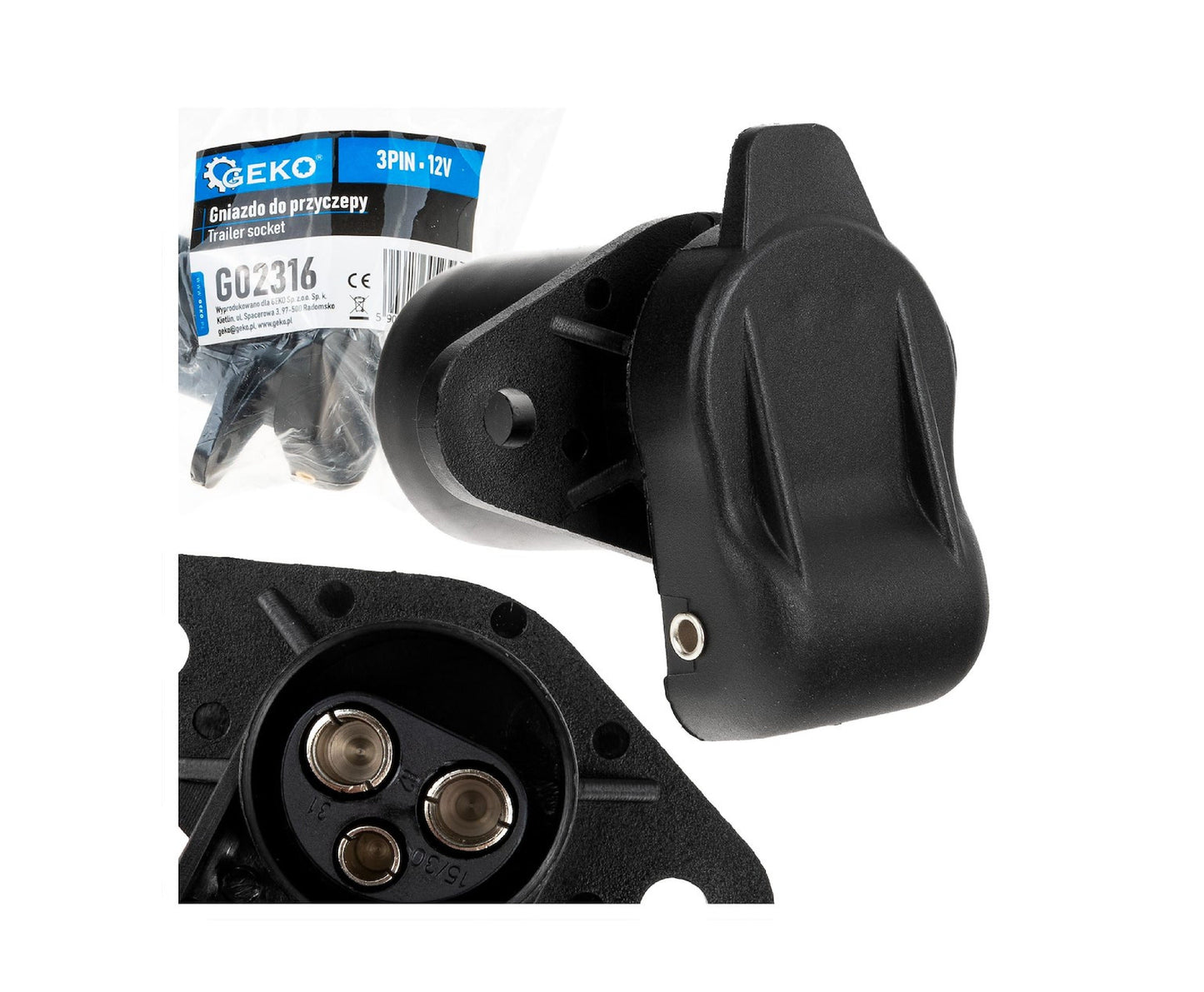 Prindere remorca 3PIN 12V, Geko G02316