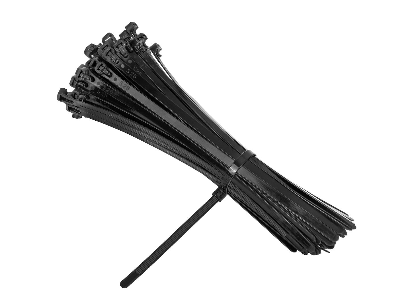 Set legaturi nylon reutilizabile, negru, 7,5x250mm, 100 bucati, Geko G17242