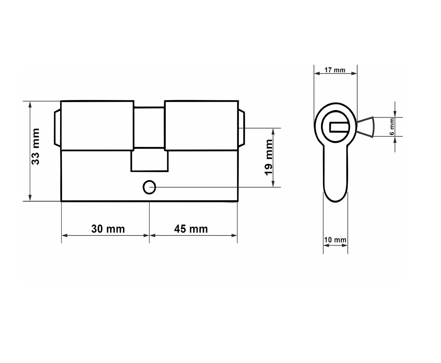 Butuc aluminiu Nickel, 30 / 45 mm, Tvardy T01374