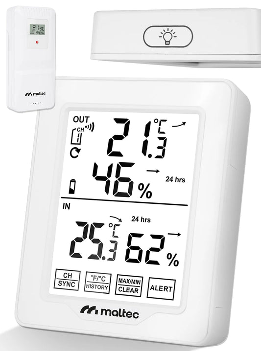 Statie meteo wireless cu termometru si hidrometru Daily600M, raza de actiune a senzorului 100 m, MalTec 112828