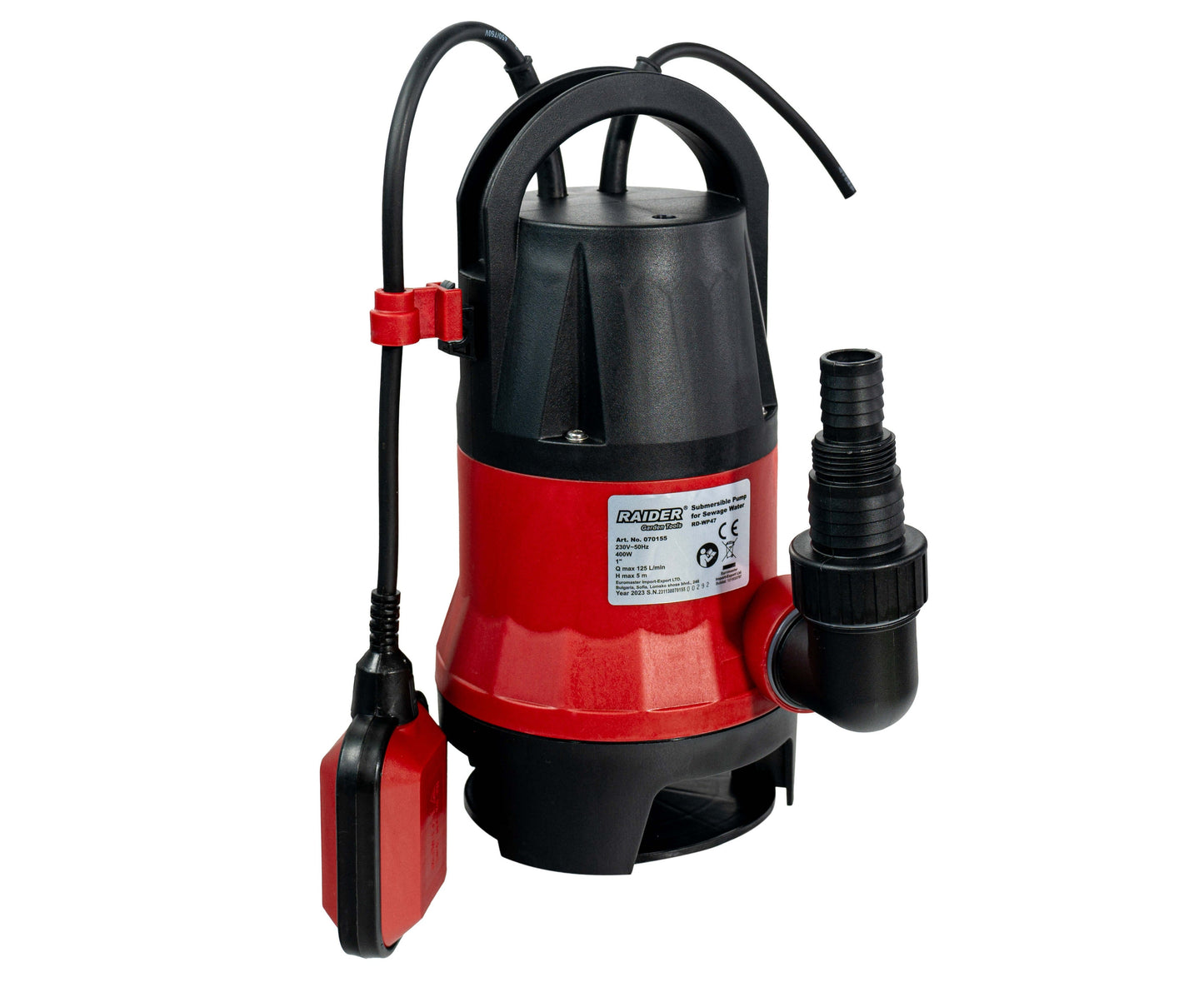 Pompa submersibila pentru apa murdara RD-WP47, 400W, 1"125 l / min, 35mm, Raider 070155