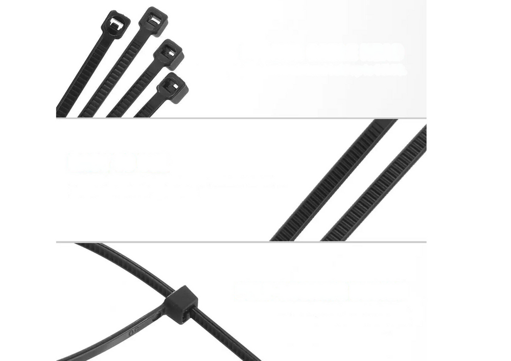 Set 100 legaturi de cablu, 3.6 x 200 mm, negru, Lean 20053