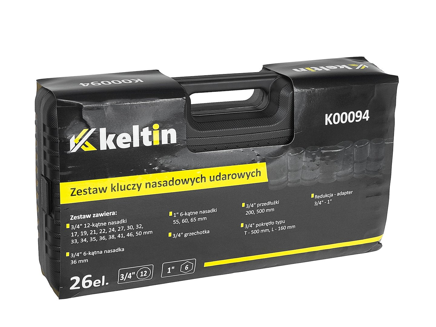 Set chei tubulare de impact, 3 / 4", 1", 12 / 6 puncte, 17-65 mm, Keltin K00094