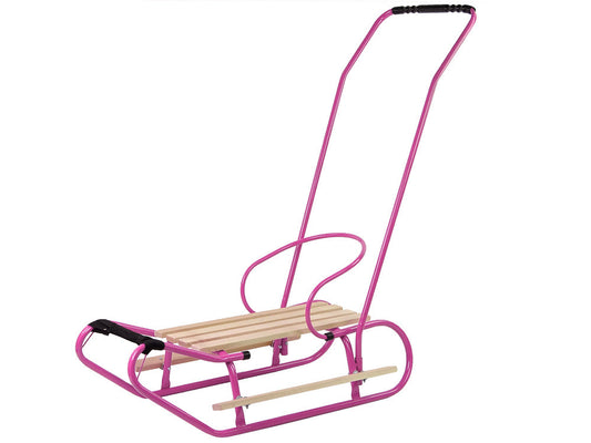 Sanie metalica cu impingator, cadru de metal, roz, 83 x 38 cm, Lean 13367