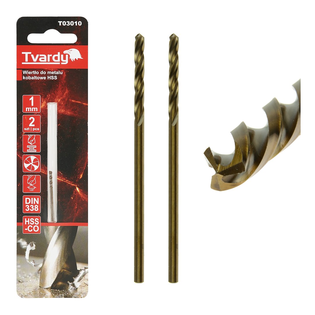 Burghiu HSS pentru metal, M35, 1 mm, Tvardy T03010