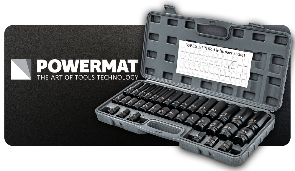 Set chei tubulare de impact PM-ZNU-832, 8-32 mm, 1 / 2", 35 bucati, Powermat PM1380