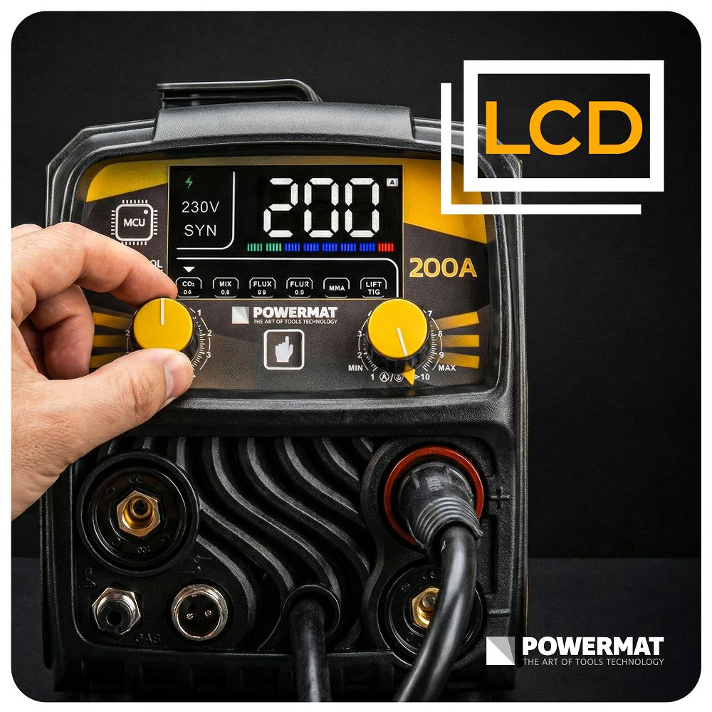Aparat de sudura tip invertor MIG / MAG PM-PAS-200L, 200 A, Powermat PM1556
