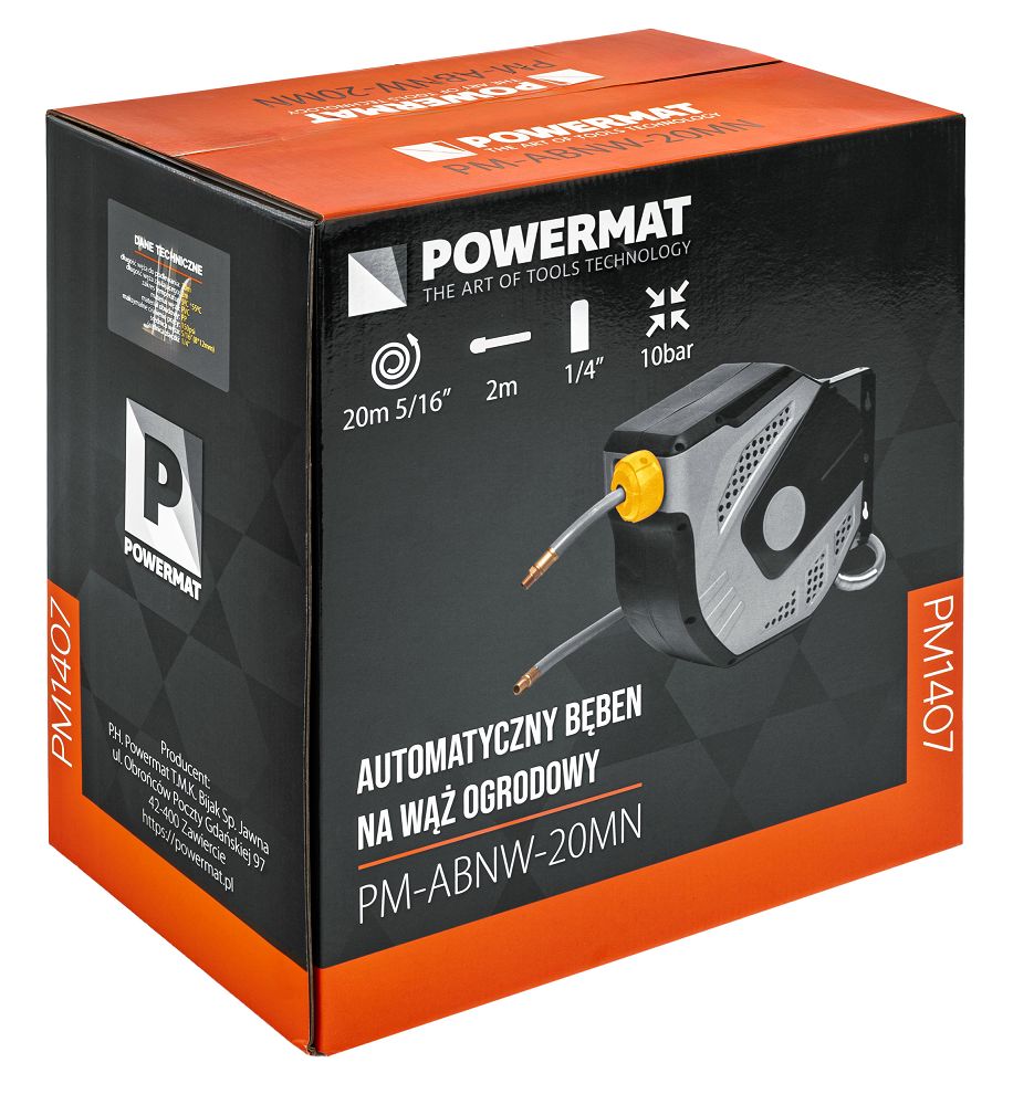 Furtun pneumatic pe tambur PM-ABNW-20MN, 20 m, Powermat PM1407