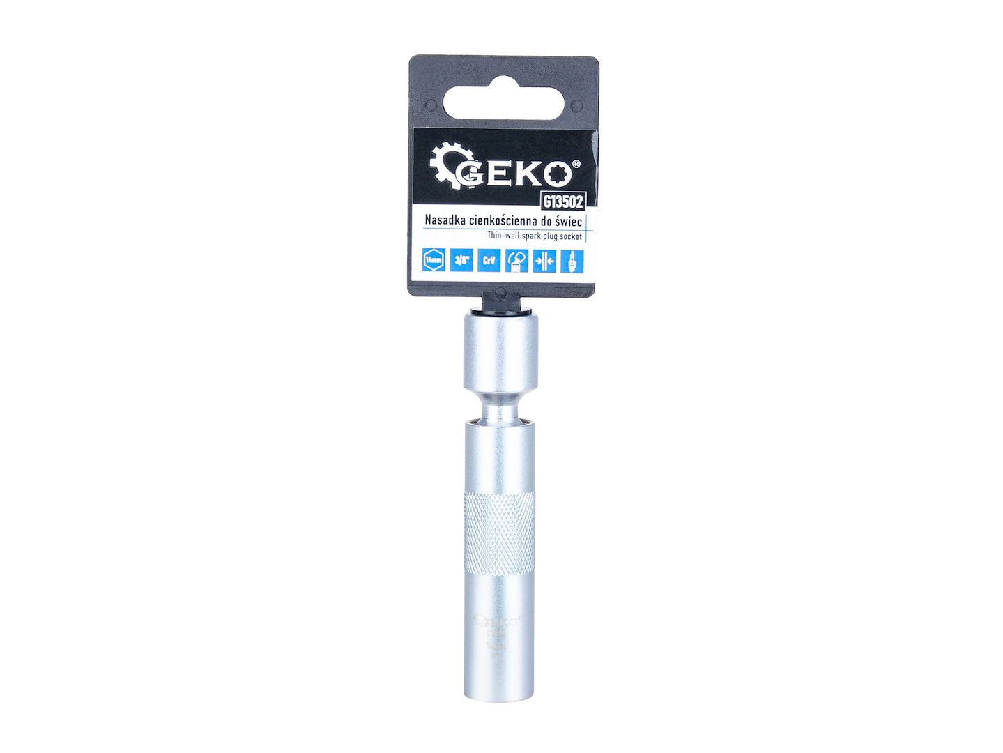 Cheie tubulara articulata pentru bujii, 14 mm, 3 / 8", Cr-V, Geko G13502