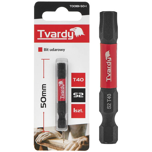 Bit de impact T40, 50 mm S2, Tvardy T00181-50-1